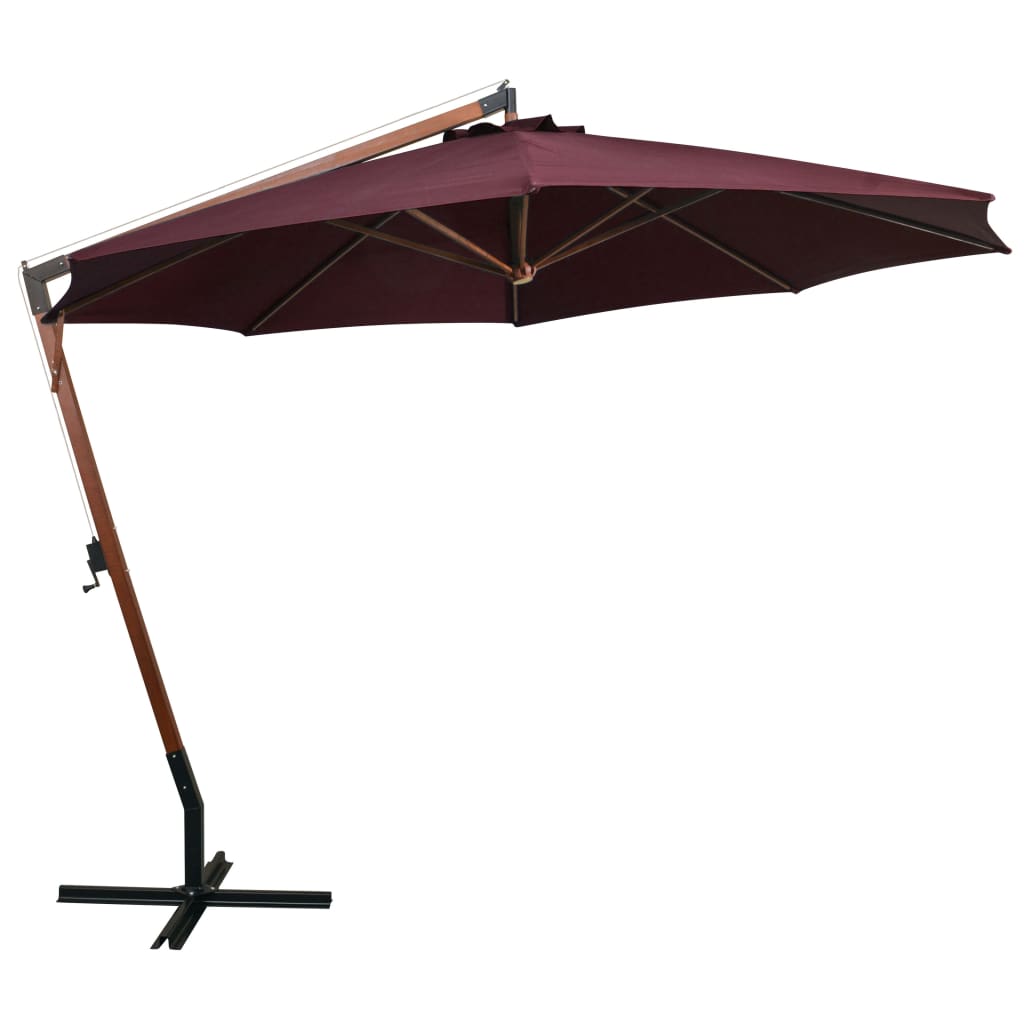 Parasol flottant avec poteau 3x3 m en bois de pin massif