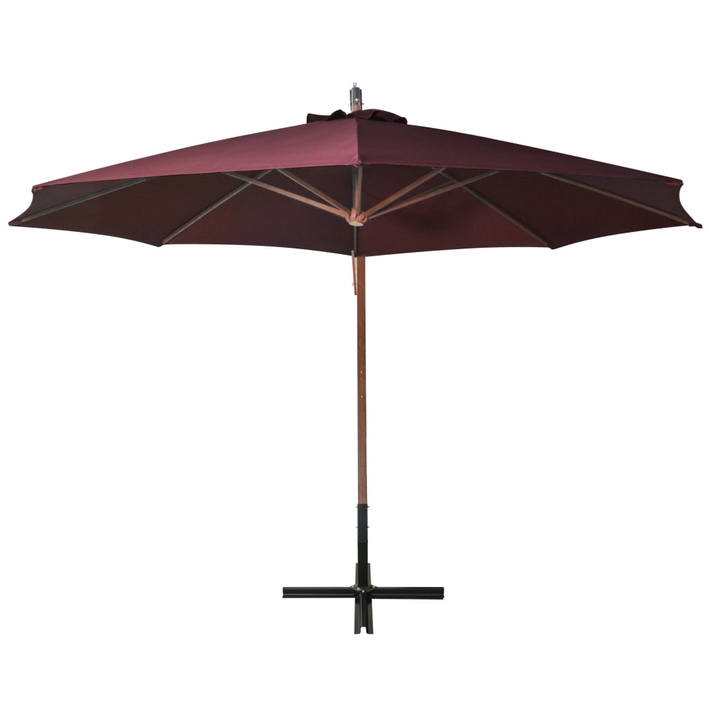 Parasol flottant avec poteau 3x3 m en bois de pin massif