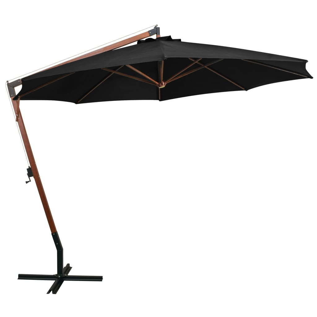 Parasol flottant avec poteau 3x3 m en bois de pin massif