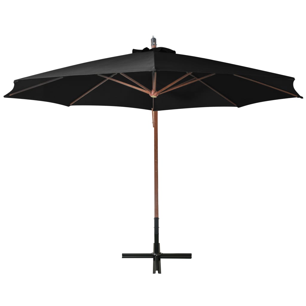 Parasol flottant avec poteau 3x3 m en bois de pin massif