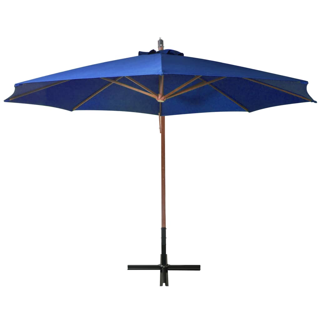 Parasol flottant avec poteau 3x3 m en bois de pin massif