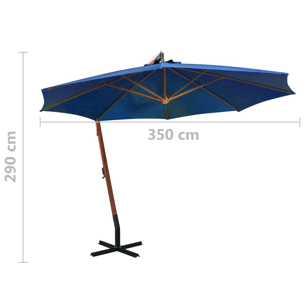 Zweefparasol met paal 3x3 m massief vurenhout antracietkleurig