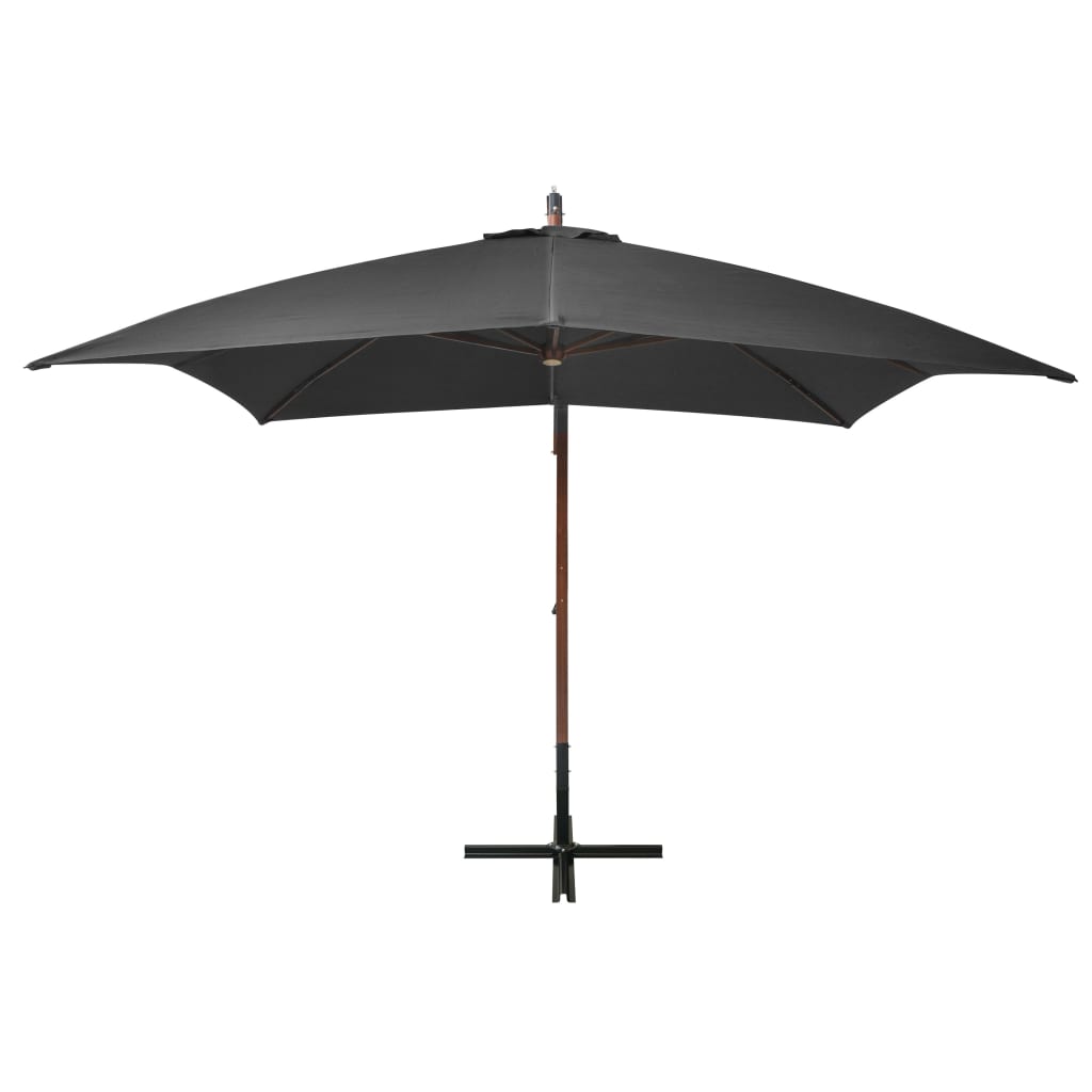 Parasol flottant avec poteau 3x3 m en bois de pin massif