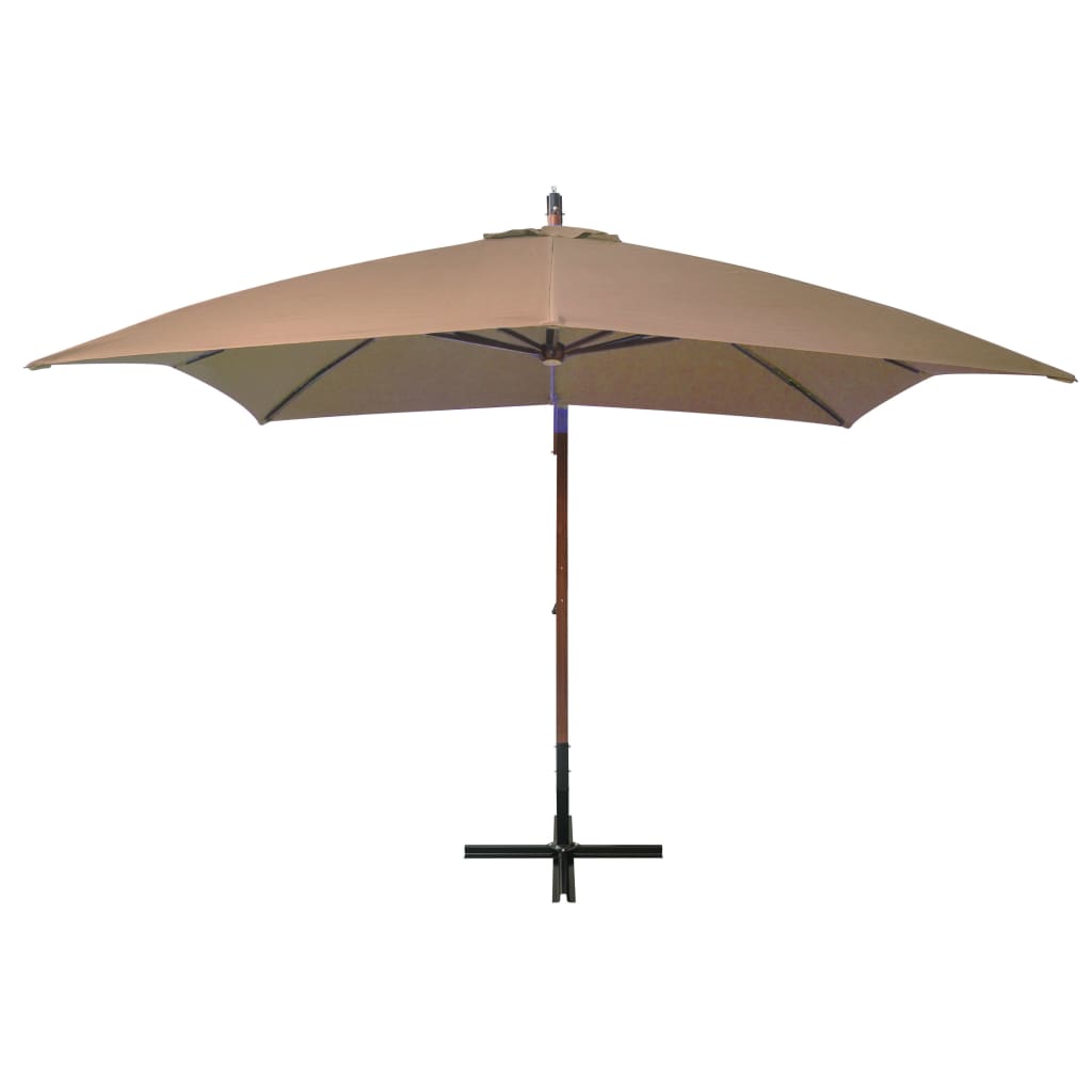 Parasol flottant avec poteau 3x3 m en bois de pin massif