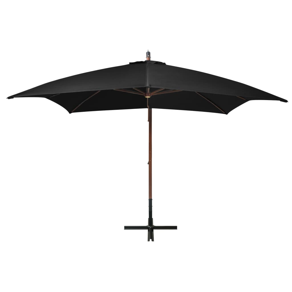 Parasol flottant avec poteau 3x3 m en bois de pin massif