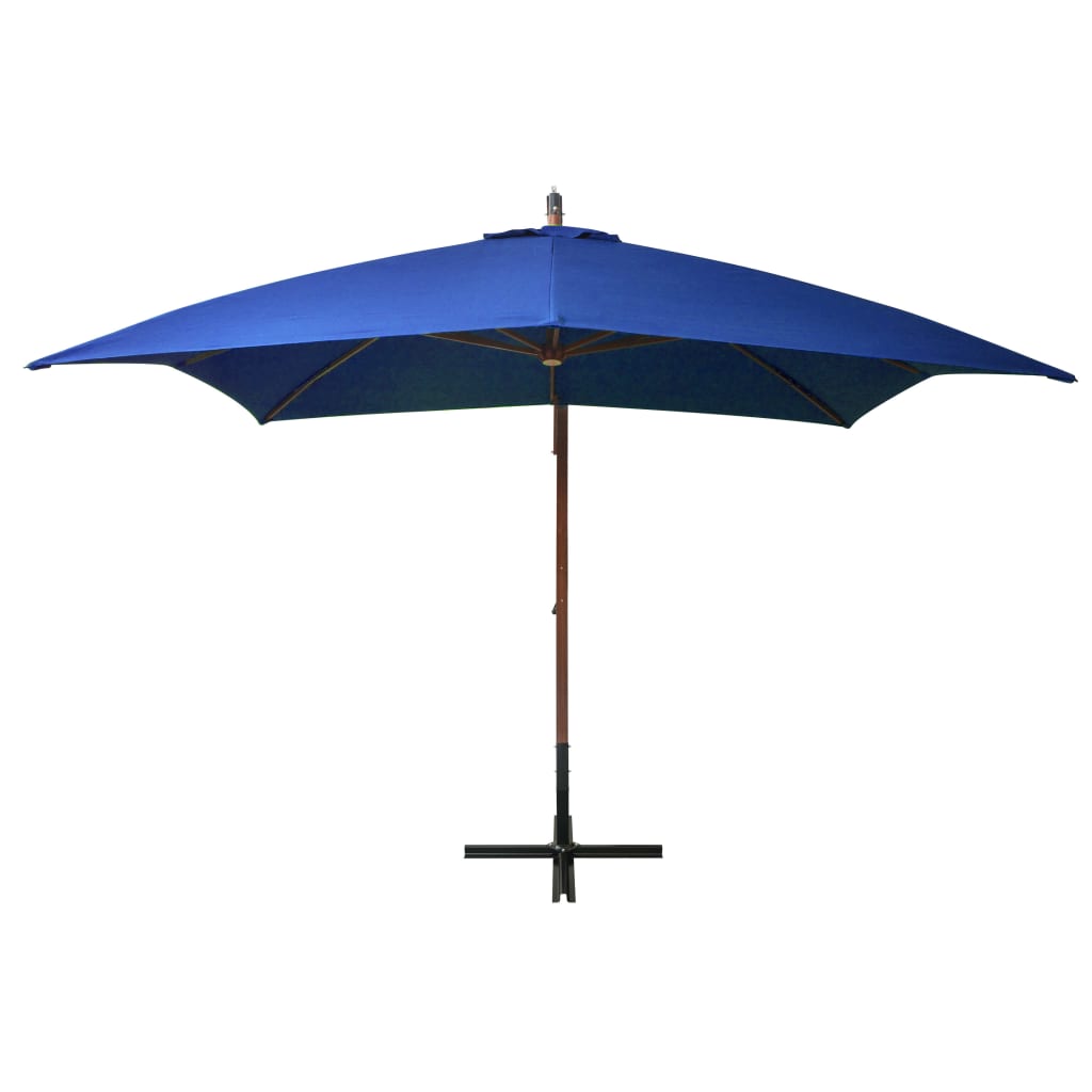 Parasol flottant avec poteau 3x3 m en bois de pin massif