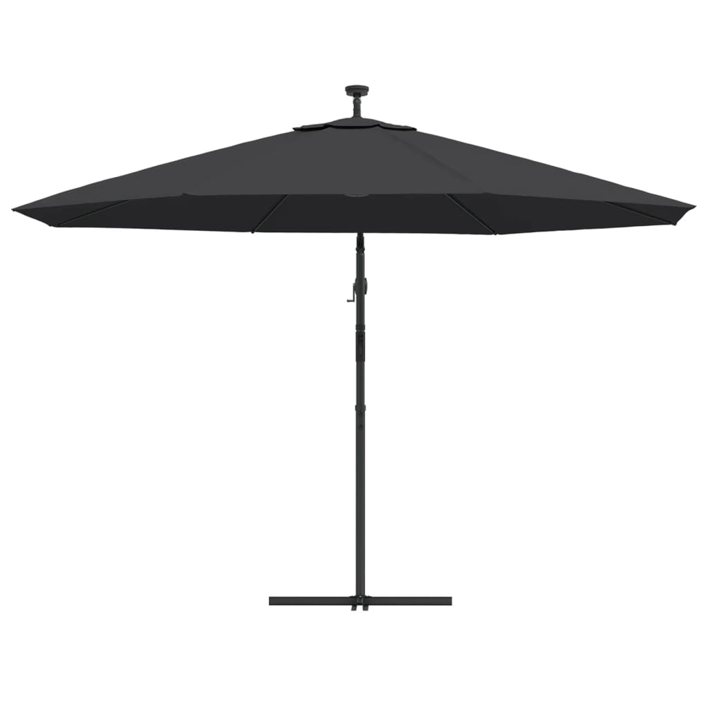 Zweefparasol met LED-verlichting en stalen paal 300 cm