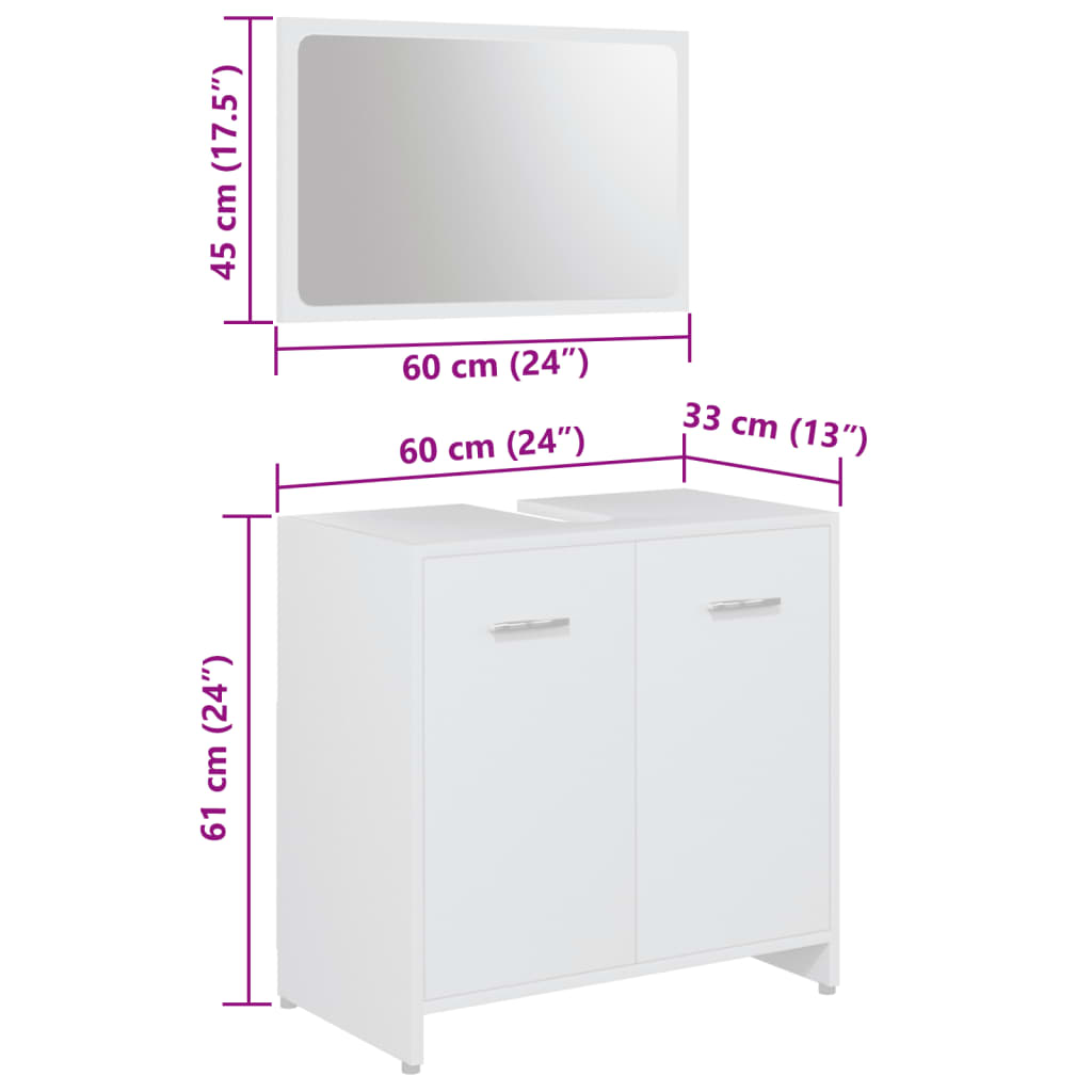 Ensemble de meubles de salle de bain 3 pièces en bois