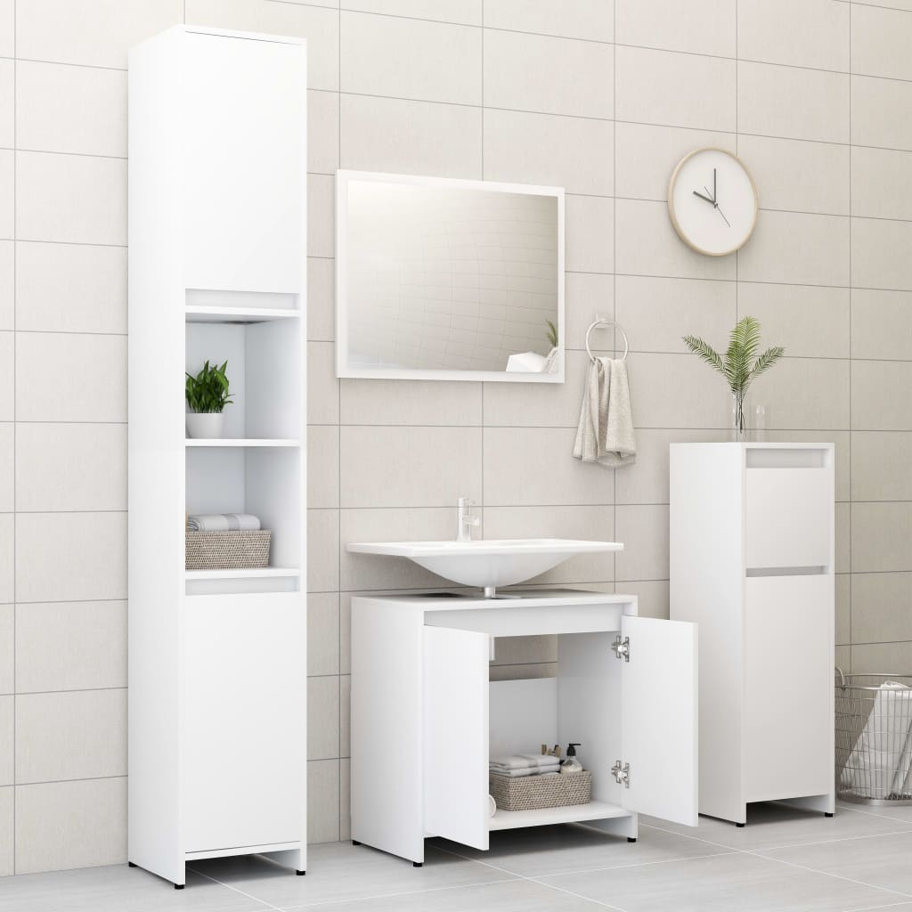 Ensemble de meubles de salle de bain 3 pièces en bois couleur chêne