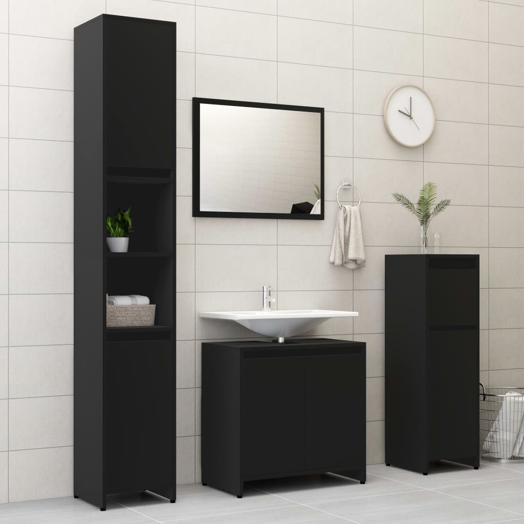 Ensemble de meubles de salle de bain 3 pièces en bois couleur chêne