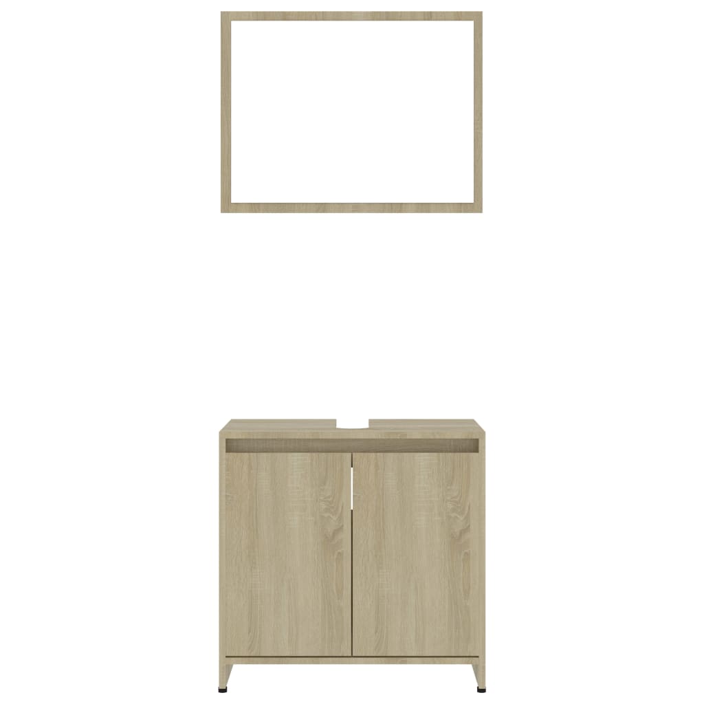 Ensemble de meubles de salle de bain 3 pièces en bois couleur chêne