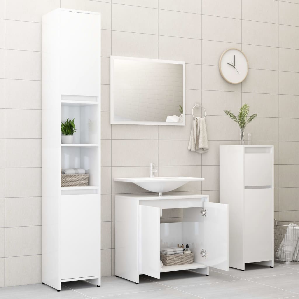 Ensemble de meubles de salle de bain 3 pièces en bois couleur chêne