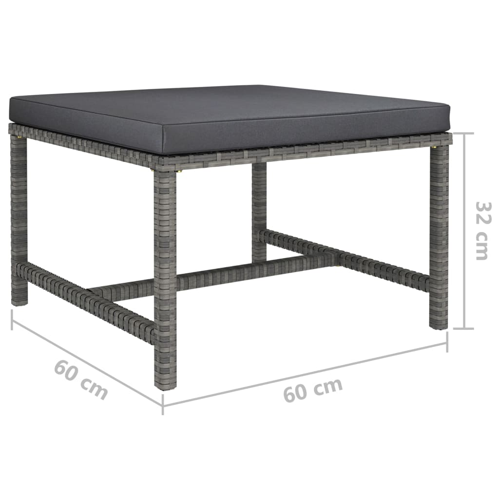 Table de jardin 110x70x65 cm poly rotin