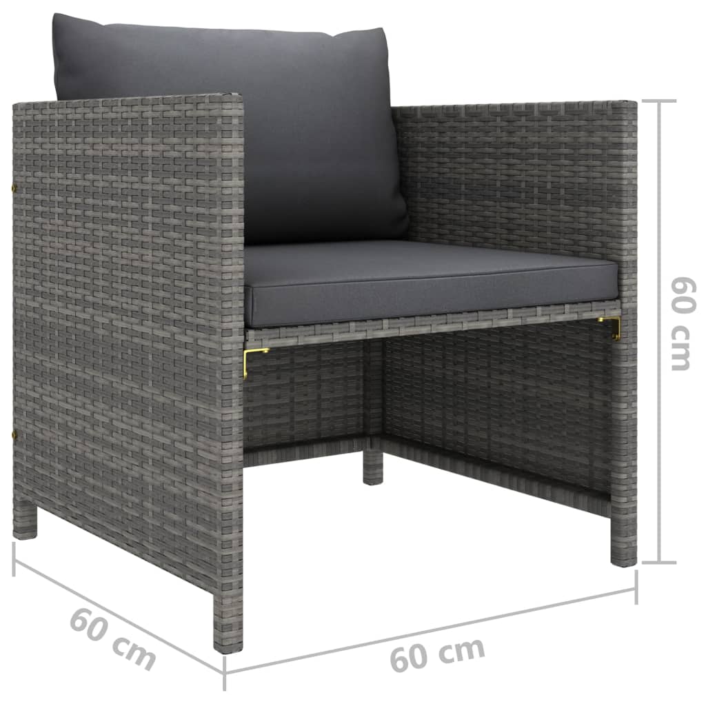 Tuintafel 110x70x65 cm poly rattan