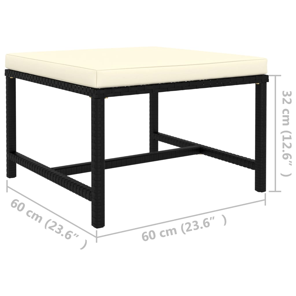 Table de jardin 110x70x65 cm poly rotin