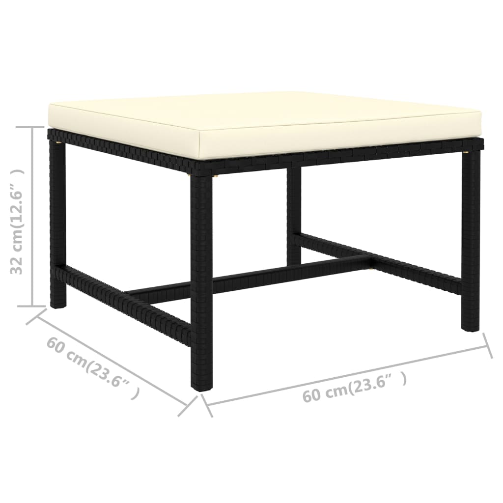 Table de jardin 110x70x65 cm poly rotin