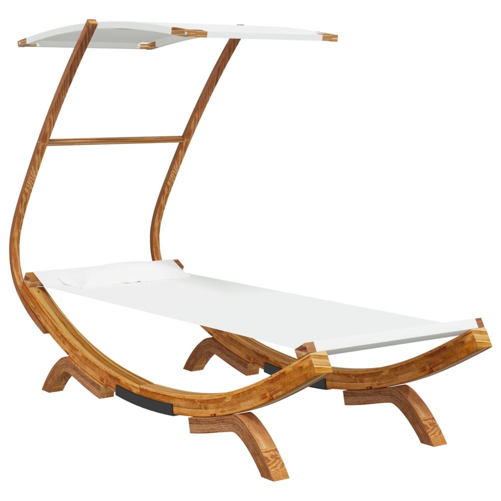 Loungebed met luifel 100x190x134 cm gebogen hout antracietkleur