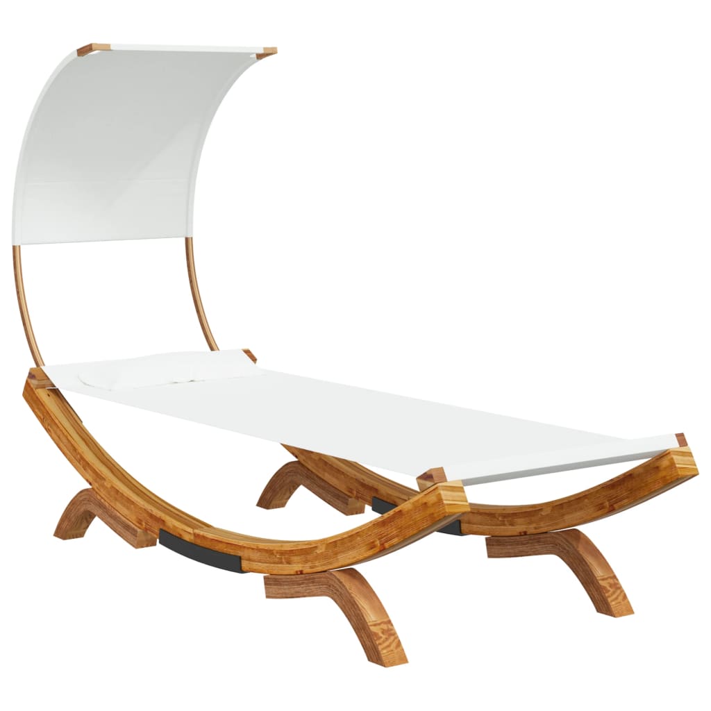 Lit lounge à baldaquin 165x203x126 cm bois courbé massif