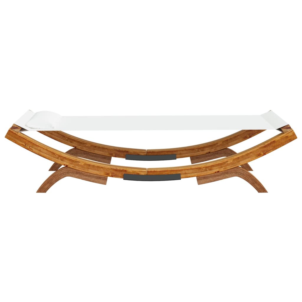 Lit lounge 165x188,5x46 cm bois massif courbé, crème