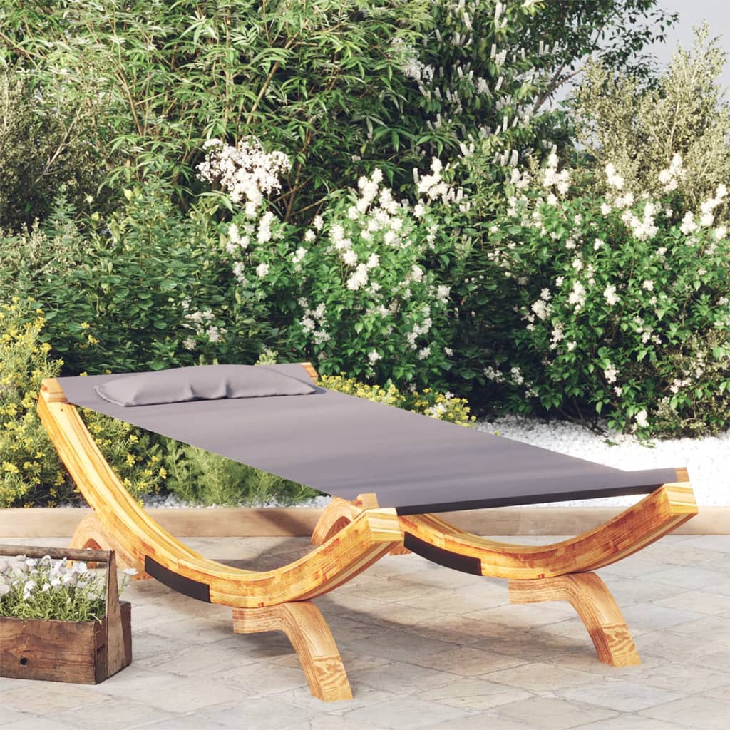 Lit lounge 165x188,5x46 cm bois massif courbé, crème