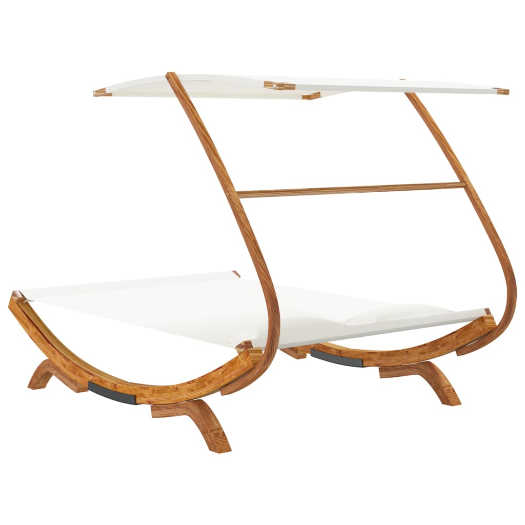 Loungebed met luifel 100x190x134 cm gebogen hout antracietkleur