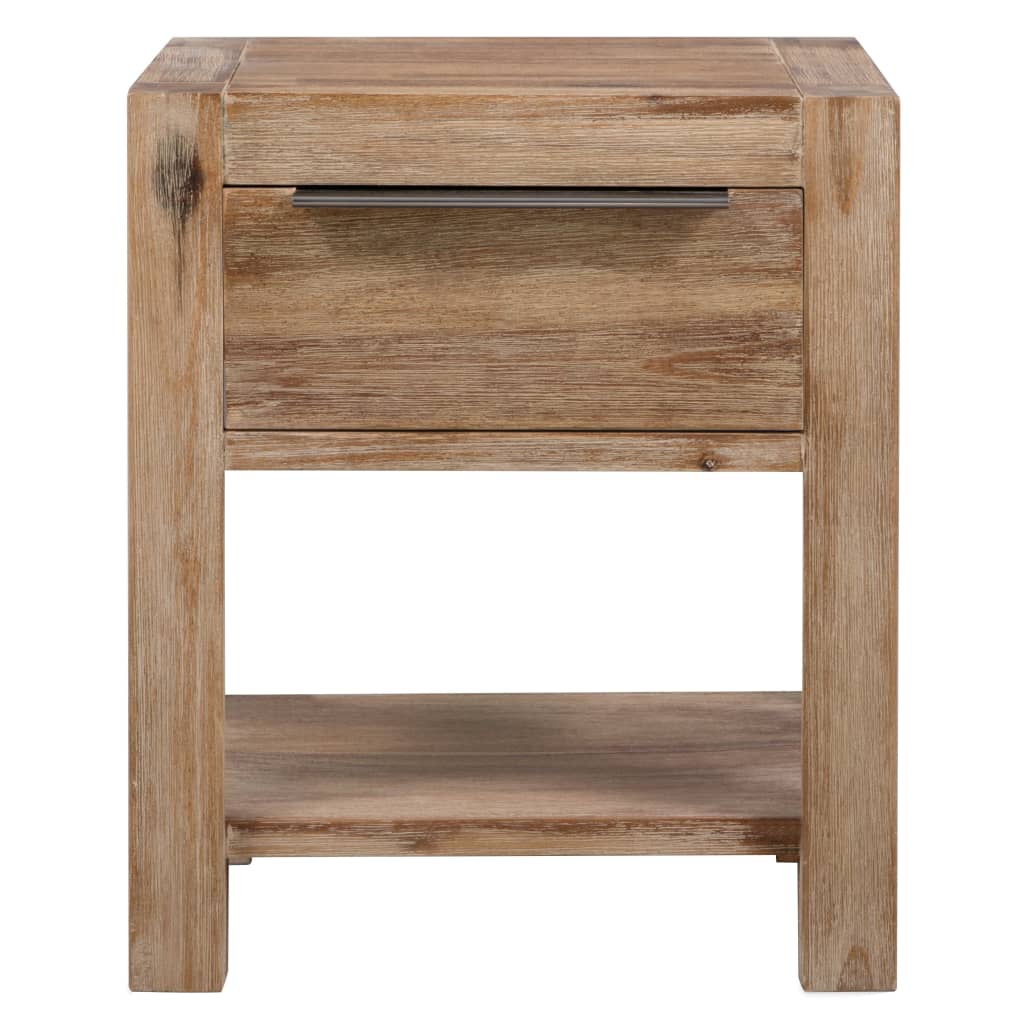 Table de chevet avec tiroir 40x30x48 cm en bois d'acacia massif