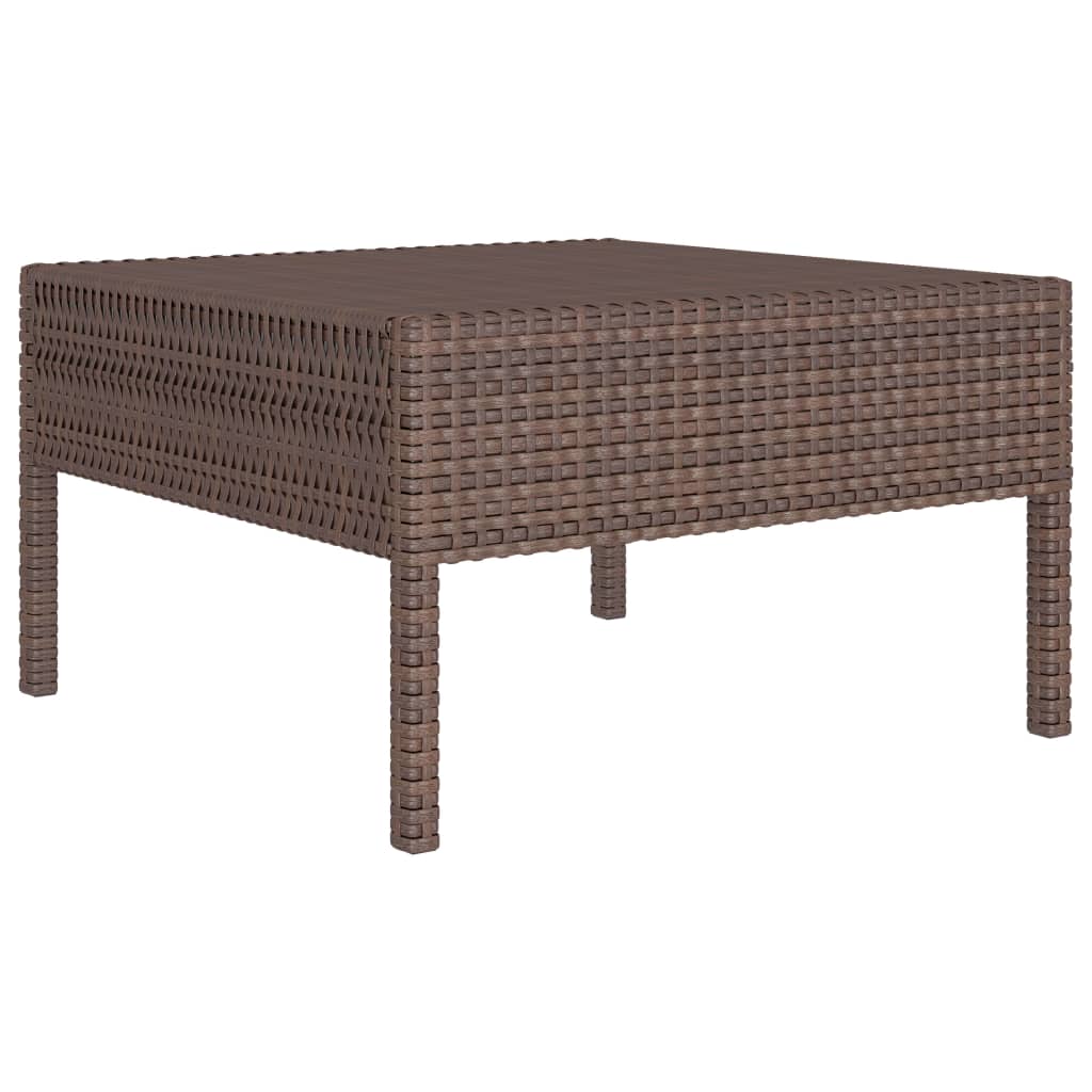 10-delige Loungeset met kussens poly rattan zwart