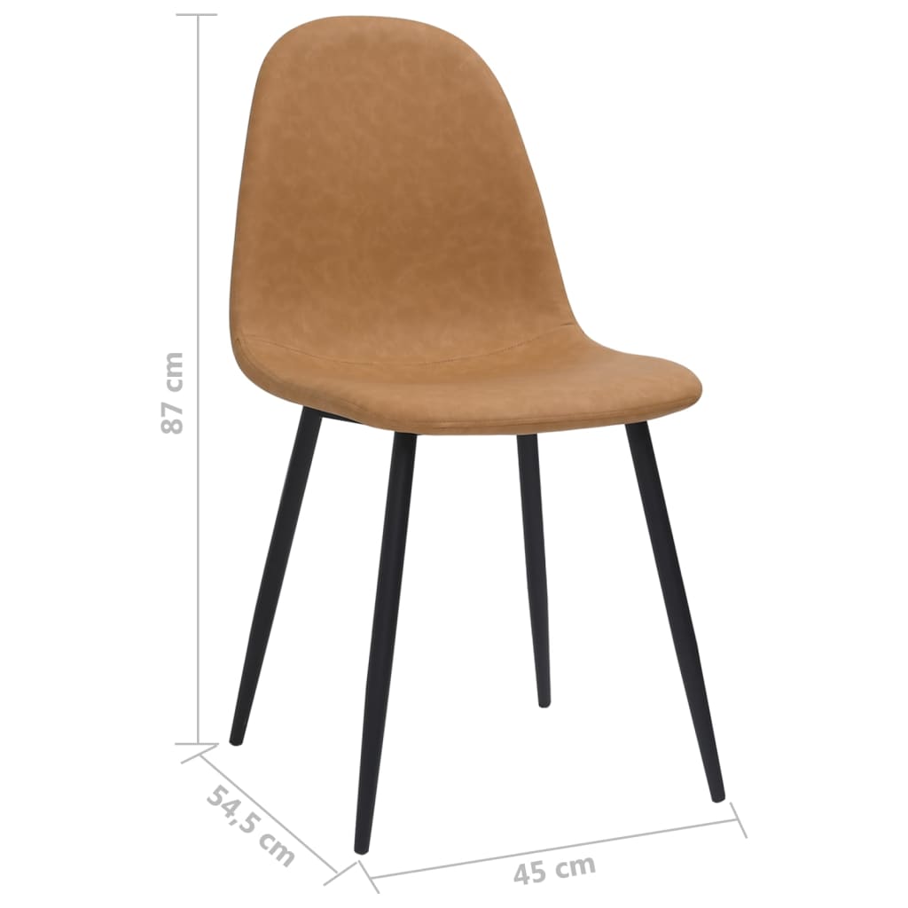 Eetkamerstoelen 2 st 45x53,5x83 cm kunstleer