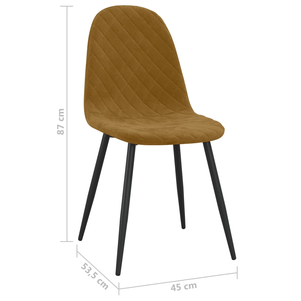 Chaises de salle à manger pivotantes 4 pcs velours marron