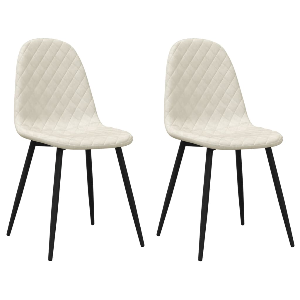 Chaises de salle à manger 4 pcs velours blanc crème