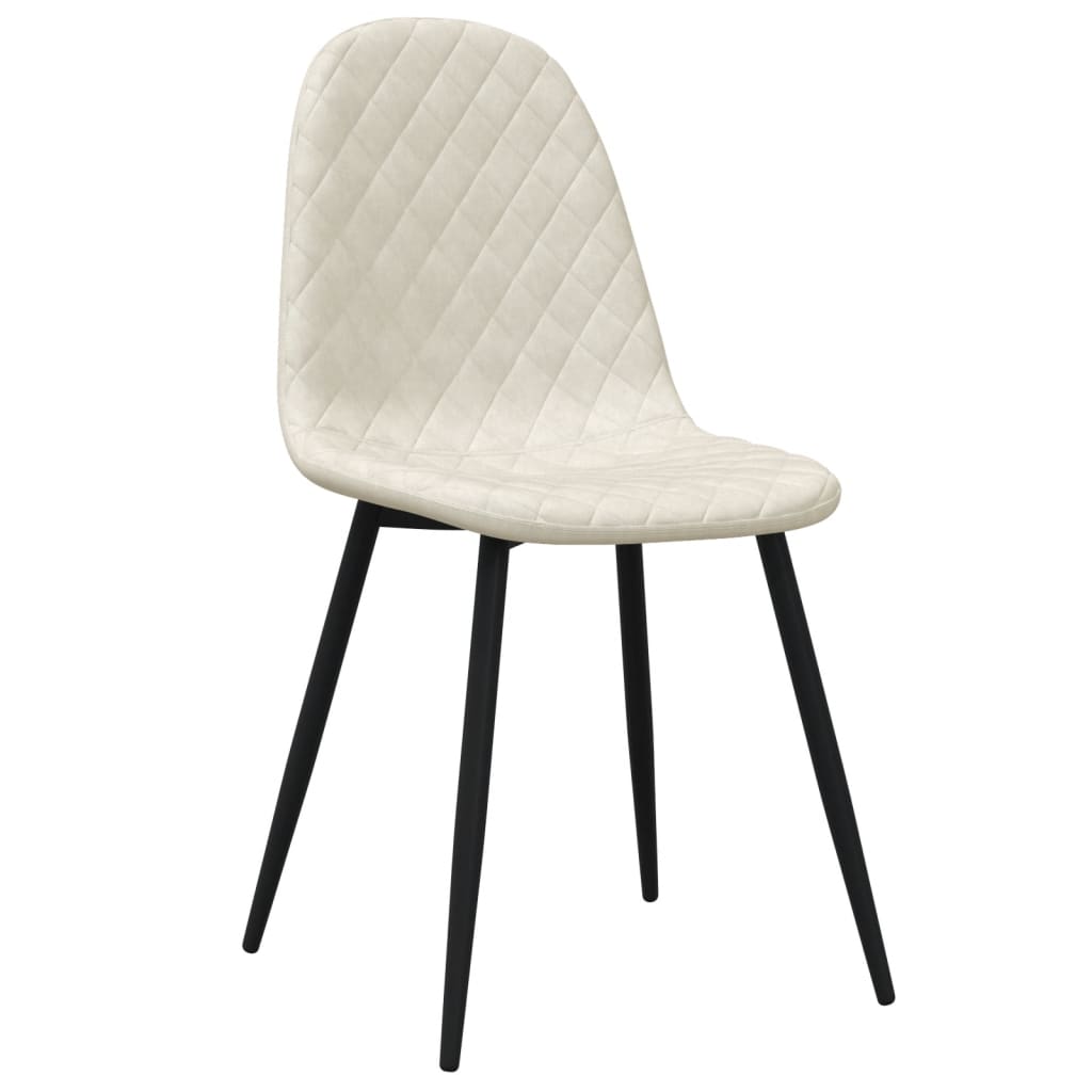 Chaises de salle à manger 4 pcs velours blanc crème