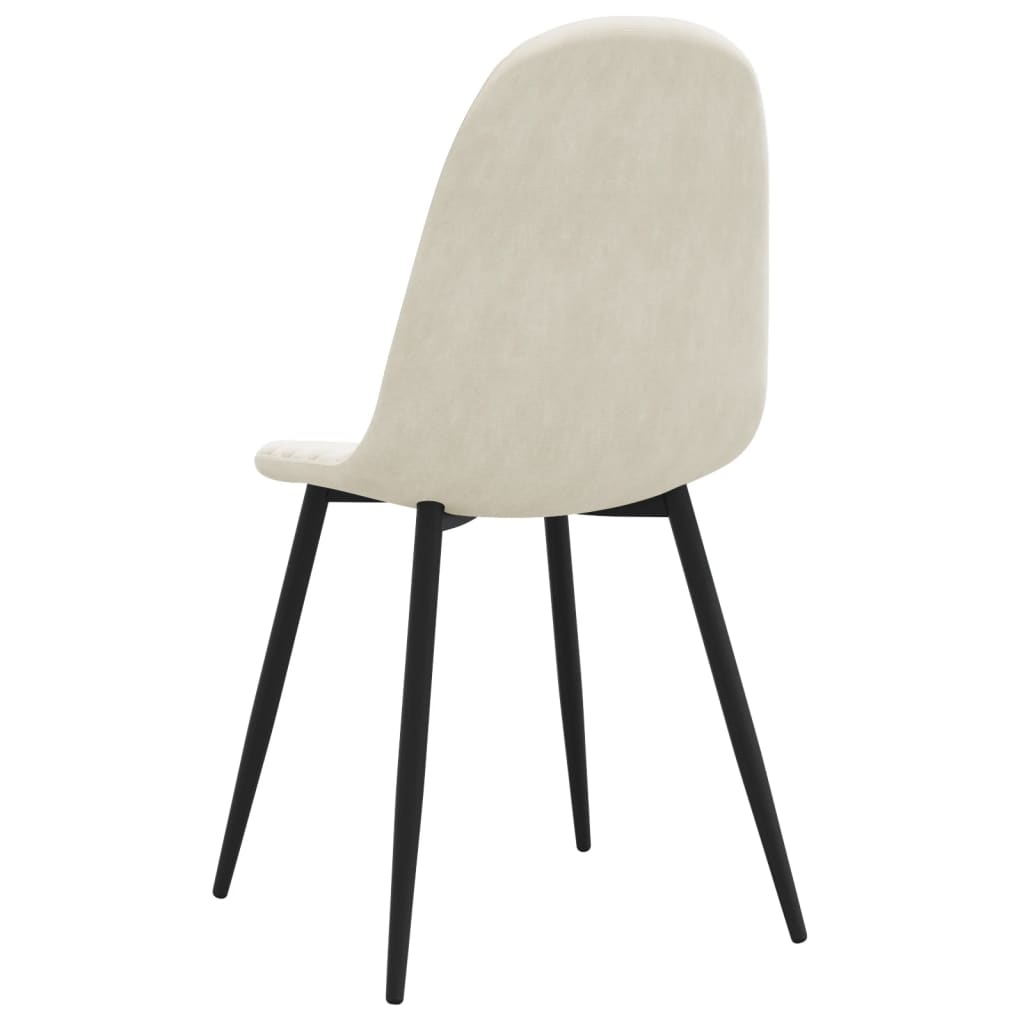 Chaises de salle à manger 4 pcs velours blanc crème