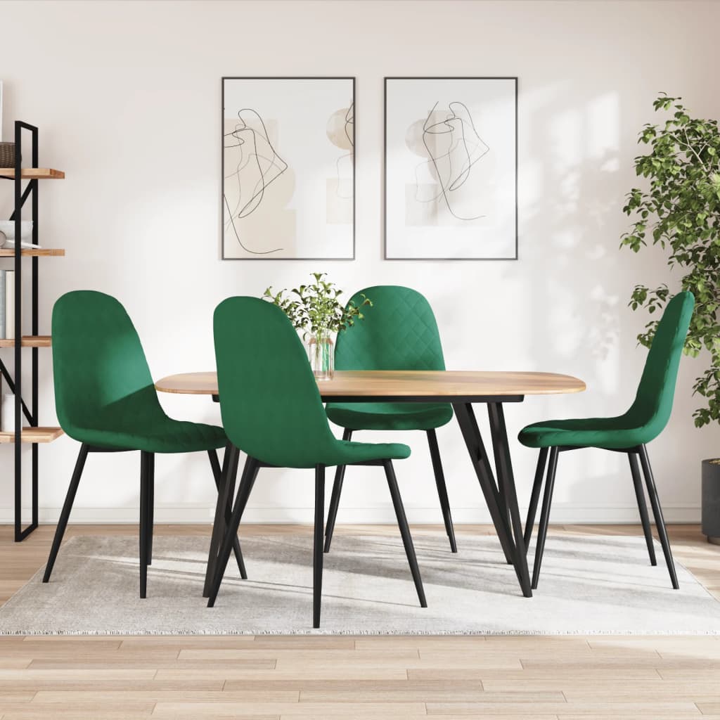 Eetkamerstoelen 4 st fluweel crèmewit