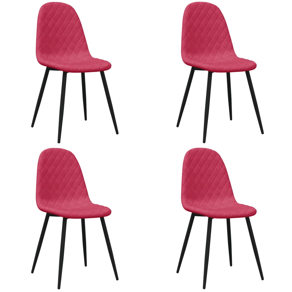 Chaises de salle à manger 4 pcs velours blanc crème