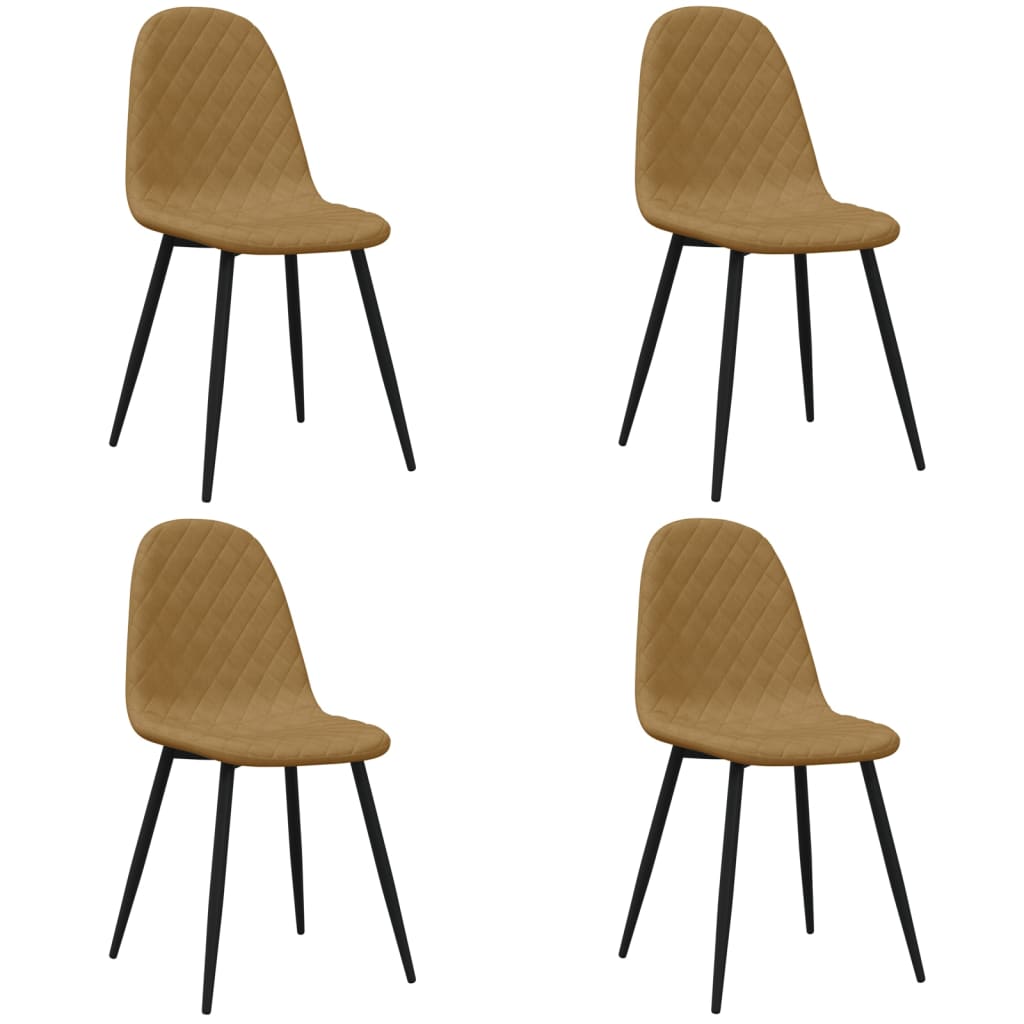 Chaises de salle à manger pivotantes 4 pcs velours marron