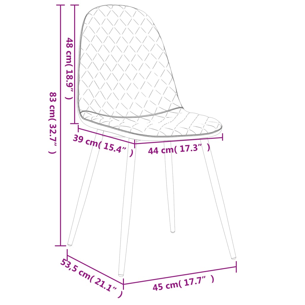 Eetkamerstoelen 2 st fluweel