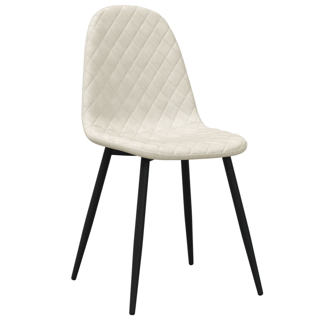 Chaises de salle à manger 4 pcs velours blanc crème