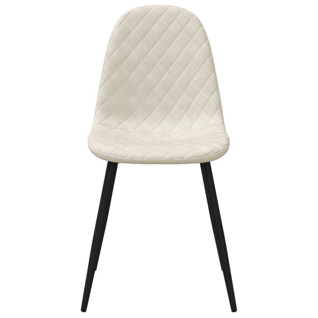 Chaises de salle à manger 4 pcs velours blanc crème