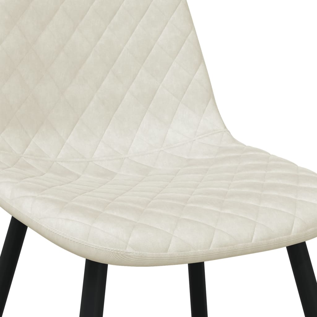 Chaises de salle à manger 4 pcs velours blanc crème