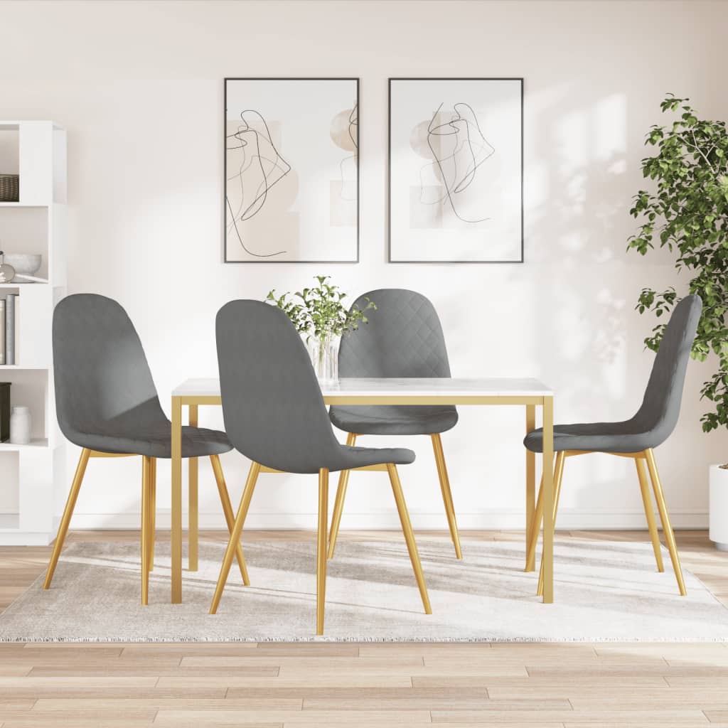 Chaises de salle à manger 4 pcs velours