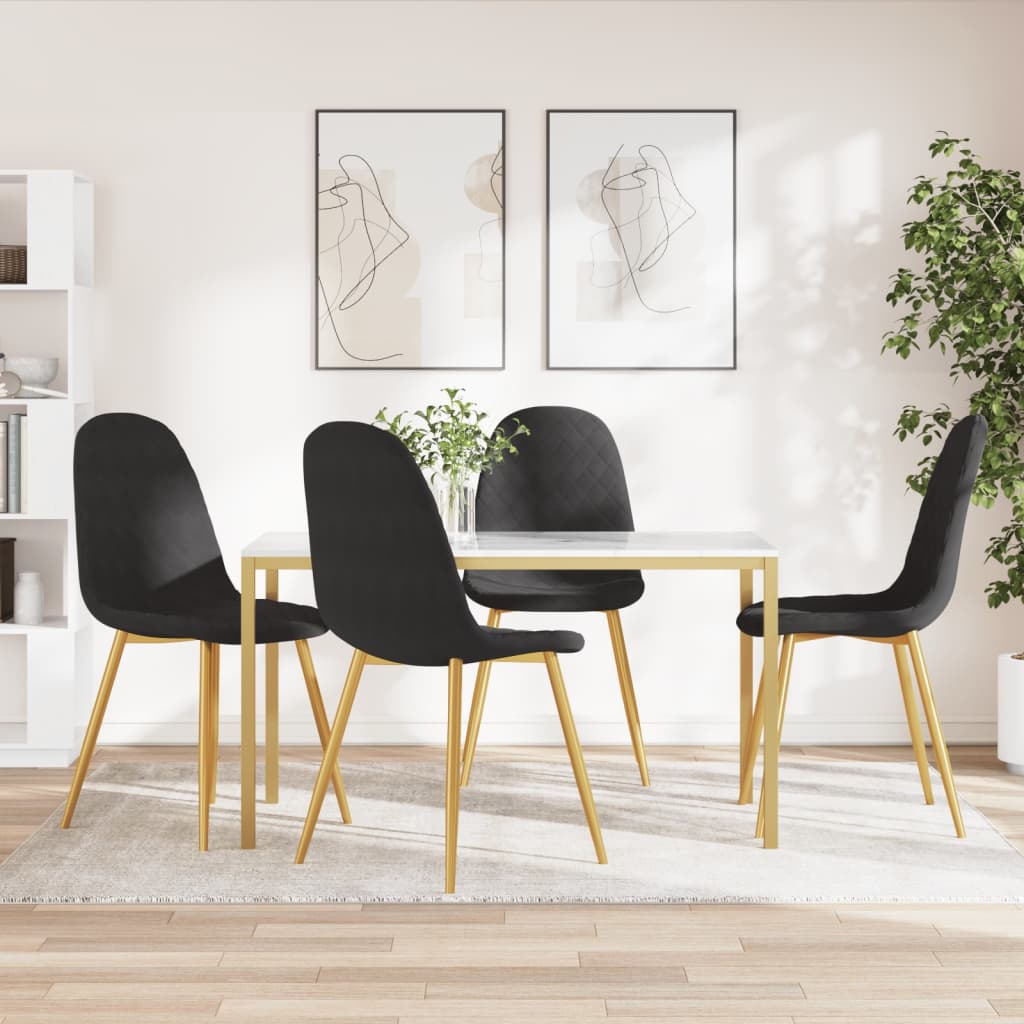 Chaises de salle à manger 4 pcs velours