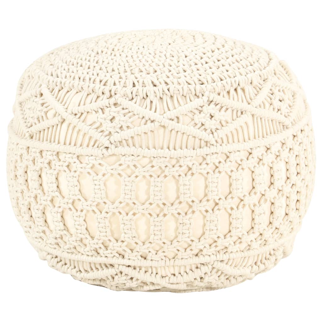 Pouf macramé fait main 45x30 cm coton