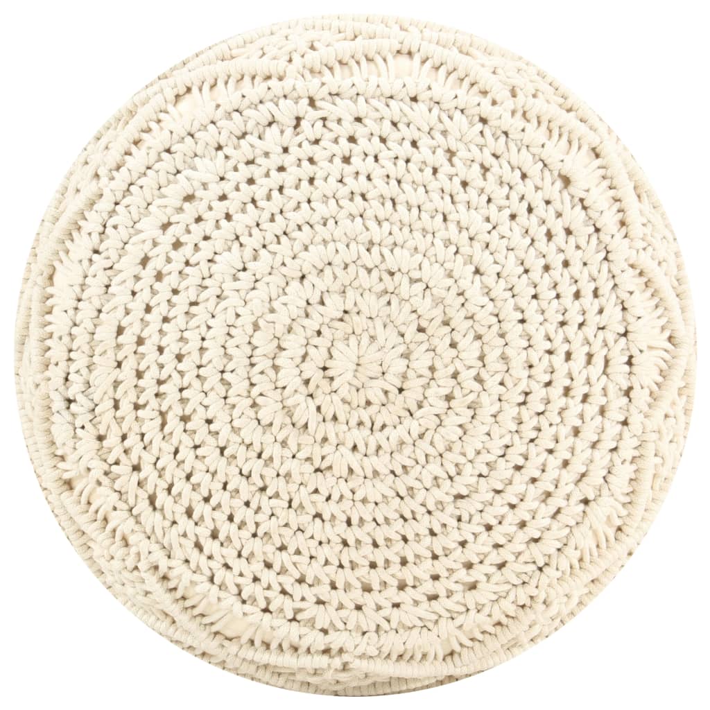 Pouf macramé fait main 45x30 cm coton