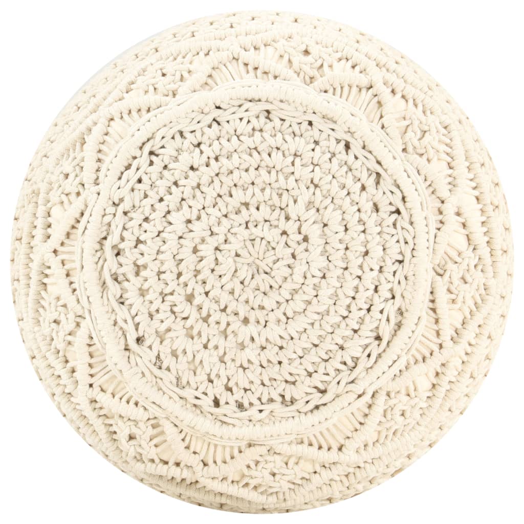 Pouf macramé fait main 45x30 cm coton