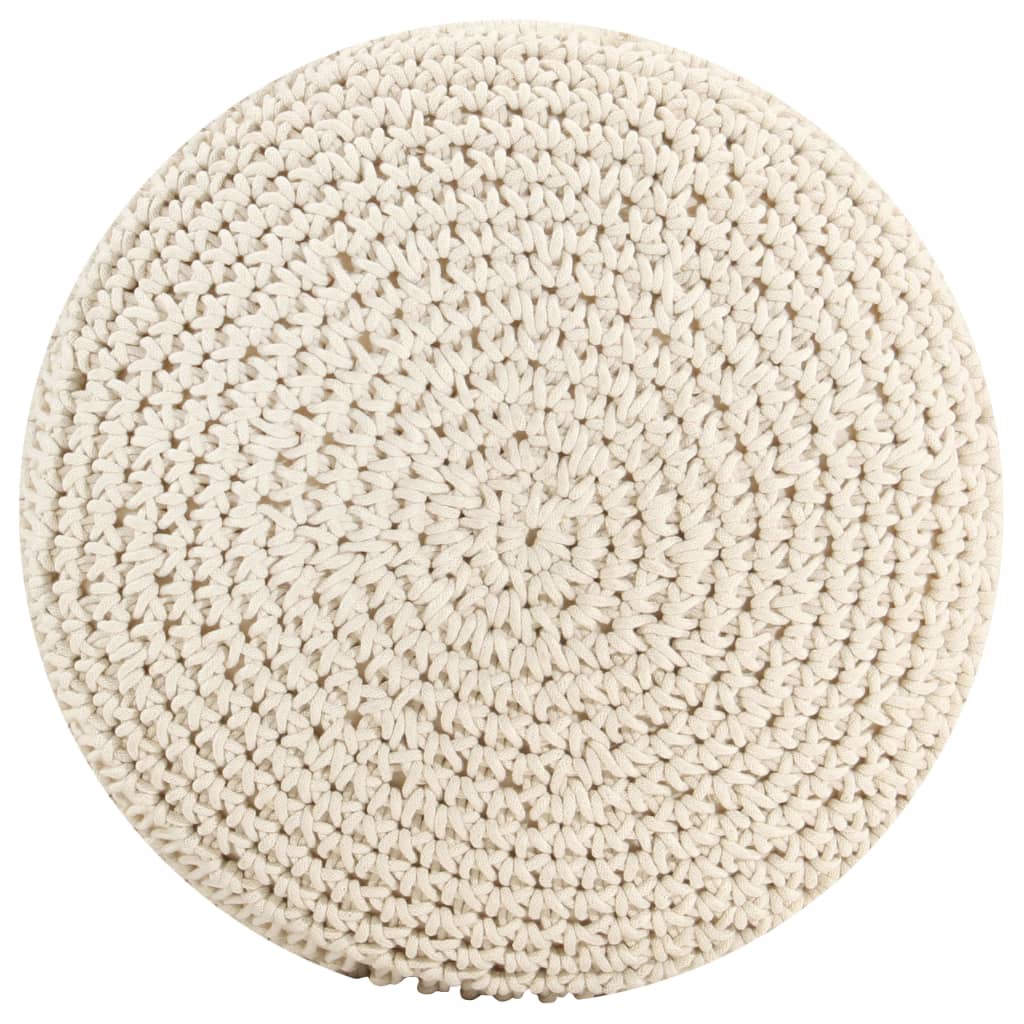 Pouf macramé fait main 45x30 cm coton