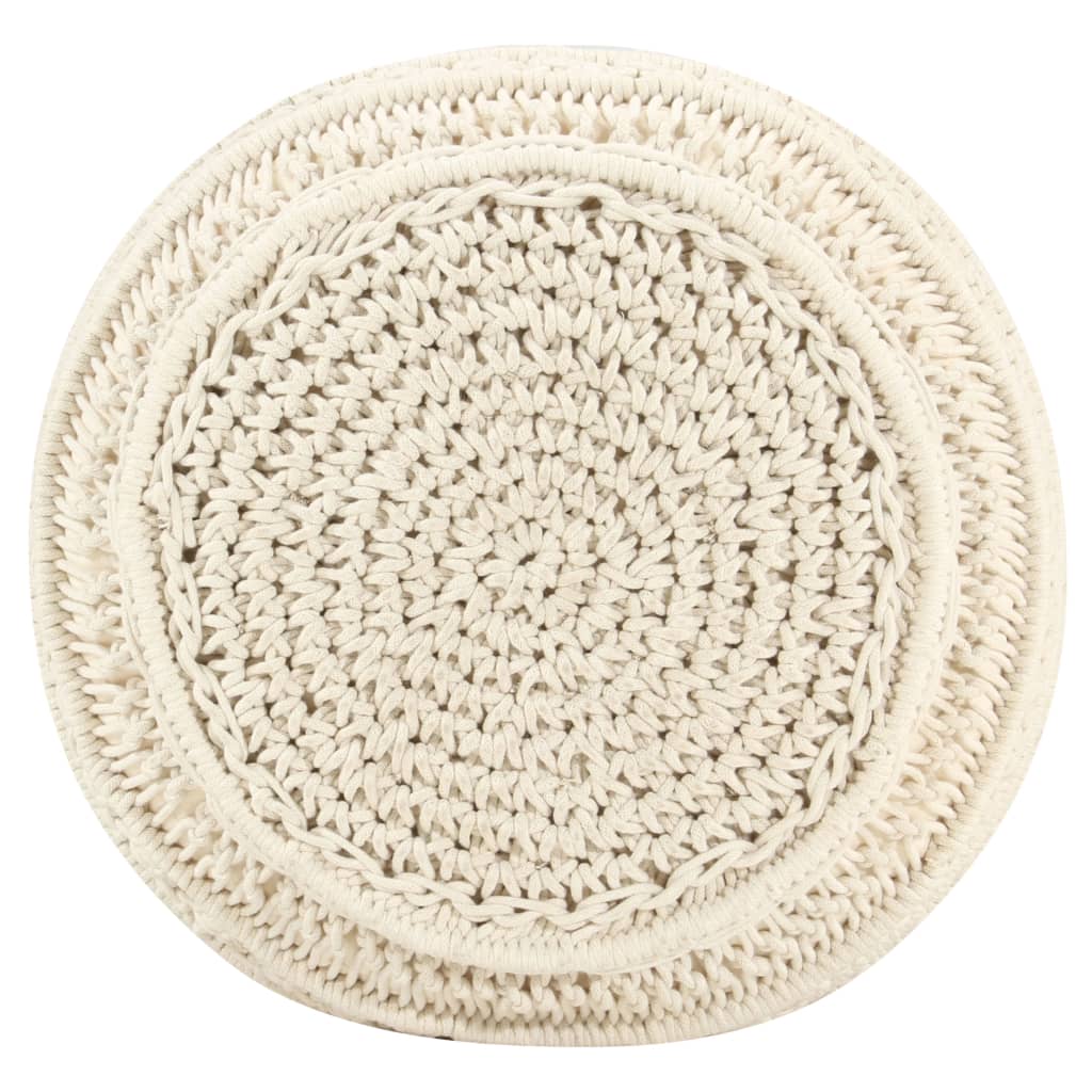 Pouf macramé fait main 45x30 cm coton