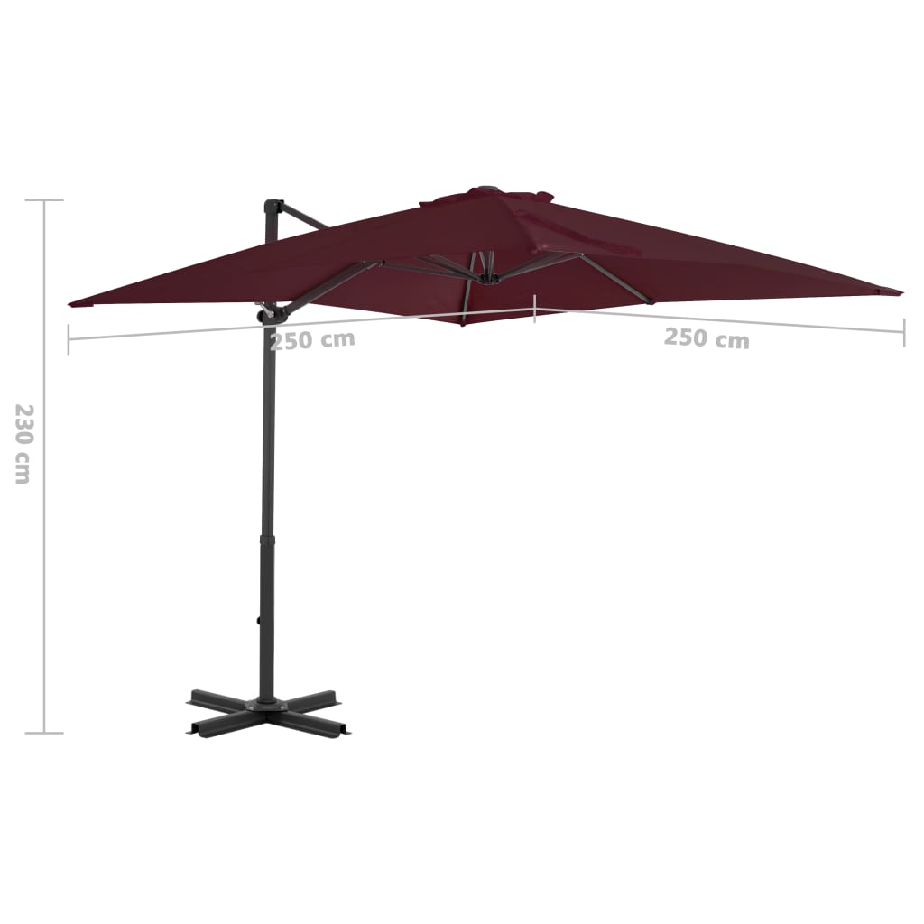 Parasol flottant avec mât en aluminium 300 cm couleur sable