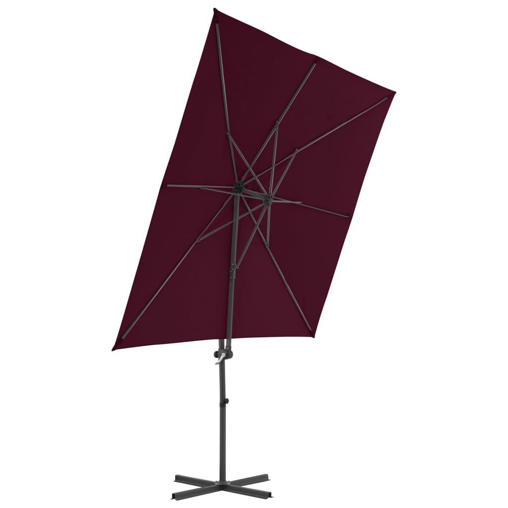 Parasol flottant avec mât en acier 250x250 cm couleur terre cuite