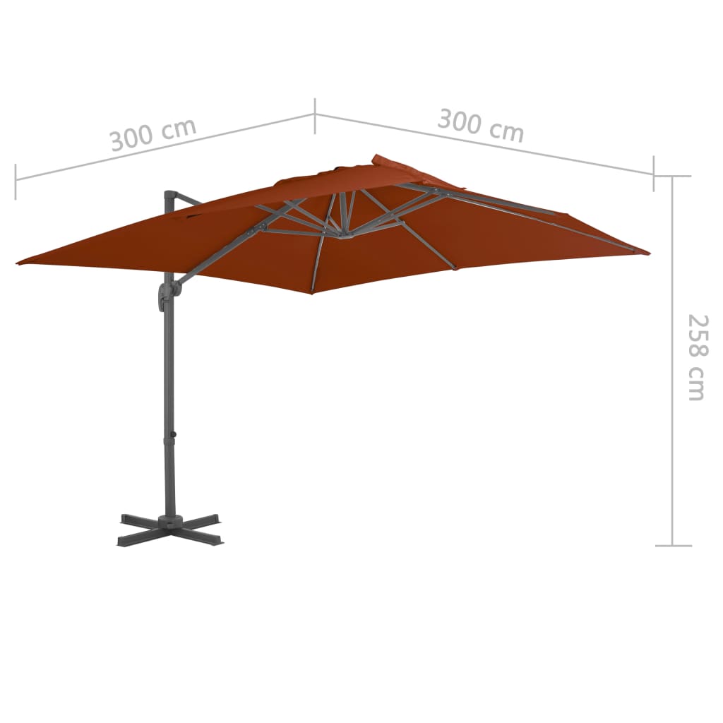 Zweefparasol met aluminium paal 300x300 cm zandkleurig