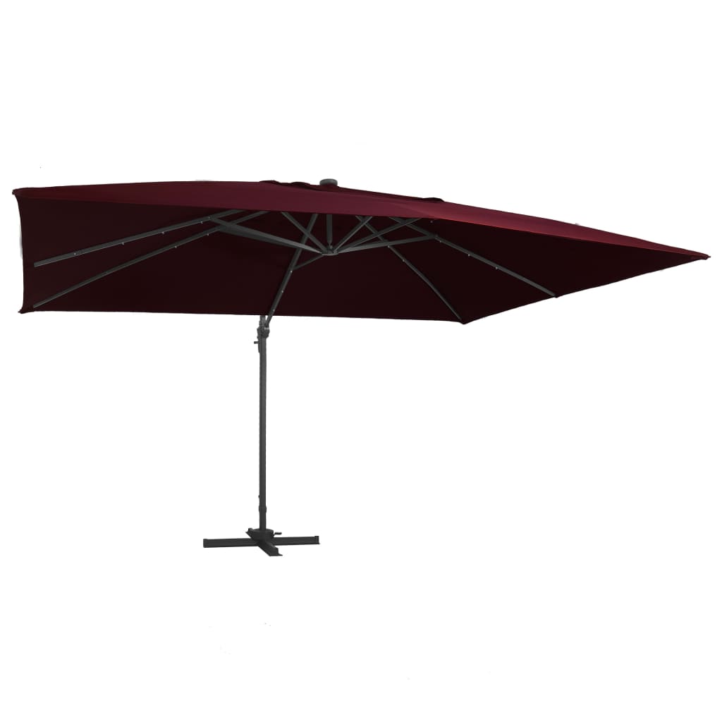 Zweefparasol met LED-verlichting 400x300 cm terracottakleurig